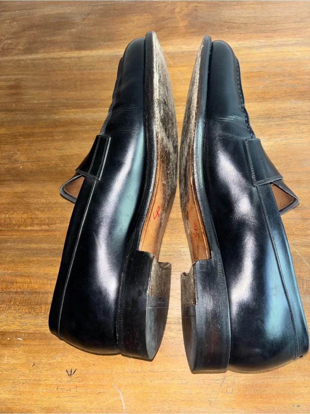 Salvatore Ferragamo Black Leather Penny Loafers